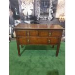 George III style Mahogany Chest of Drawers 2 small drawers over full size single drawer 107w x 47D x