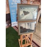 A set of 2 framed modern landscape picrures in frame 56 x 40cm