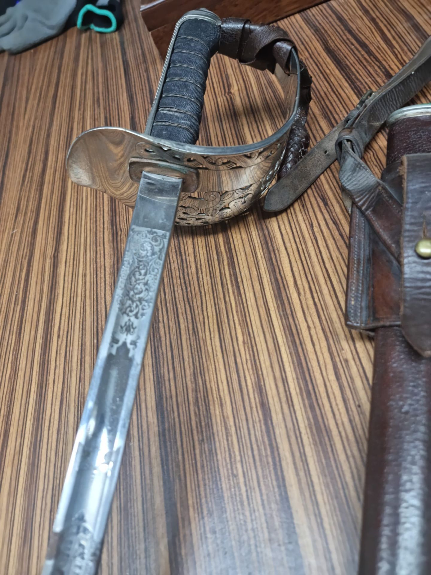 British Wilkinson Sword Co. Officer's saber. Wilkinson circular proofmark used in 1880s through