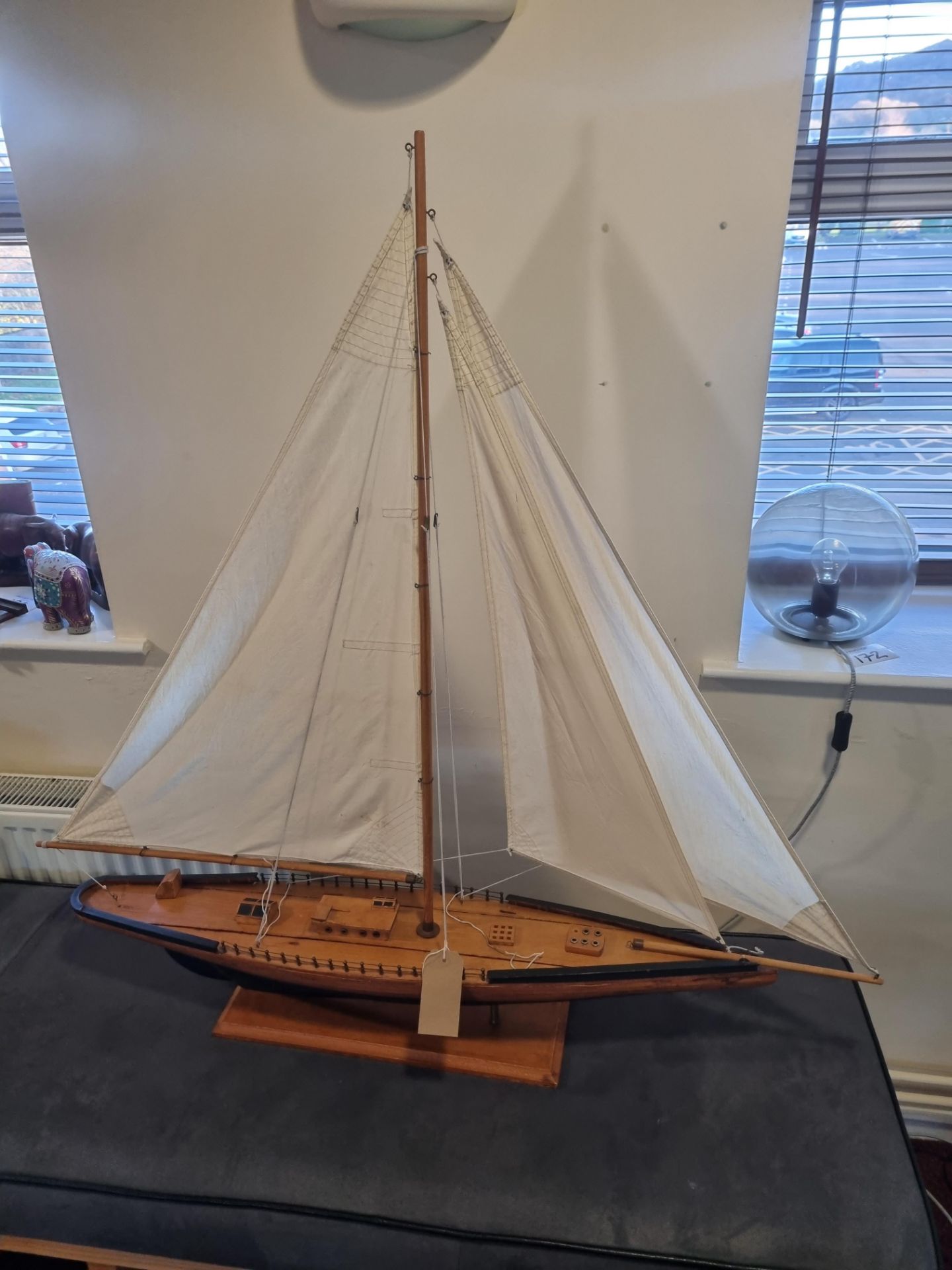 Wooden Model Of A Sailing Boat W 1100mm D 160mm H 1100mm - Image 4 of 7