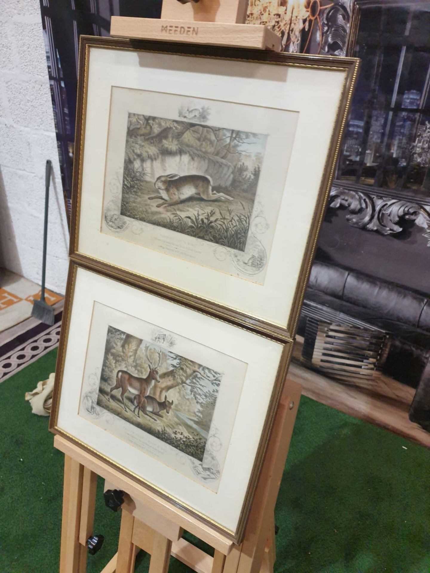 2 x framed lithographic prints Running for "A Ring" Lithograph, hand coloured, c. 1860. - Bild 2 aus 6
