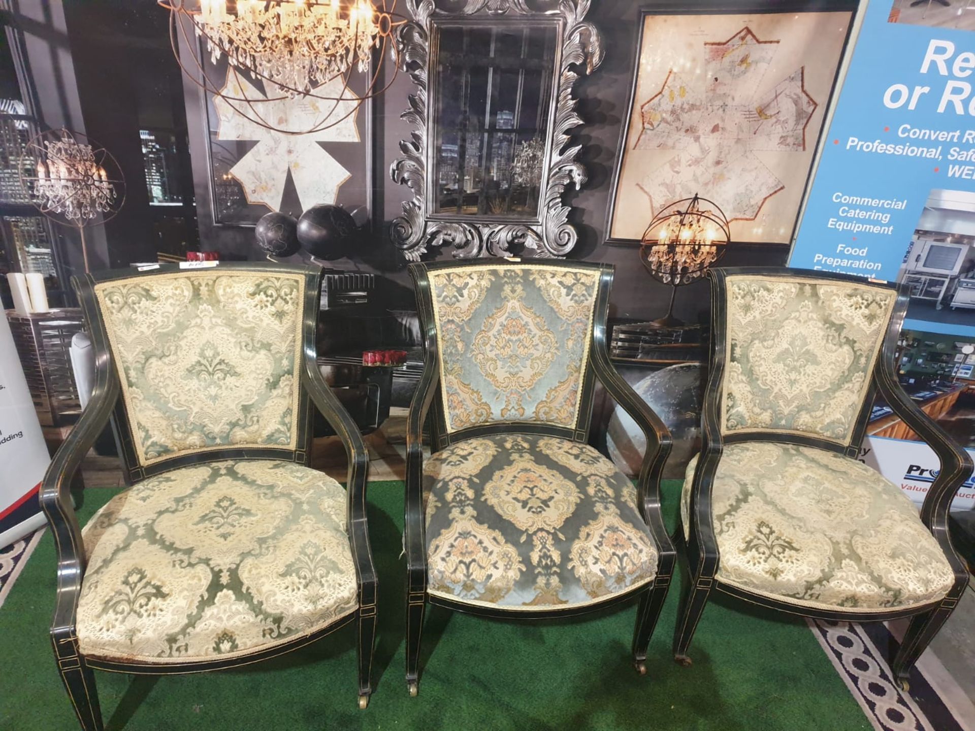 A set of 3 x George III/Neoclassical Style Carver Chairs. Most likely produced during the - Image 3 of 3