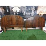 A burr Mahogany headboard & footboard for a single bed