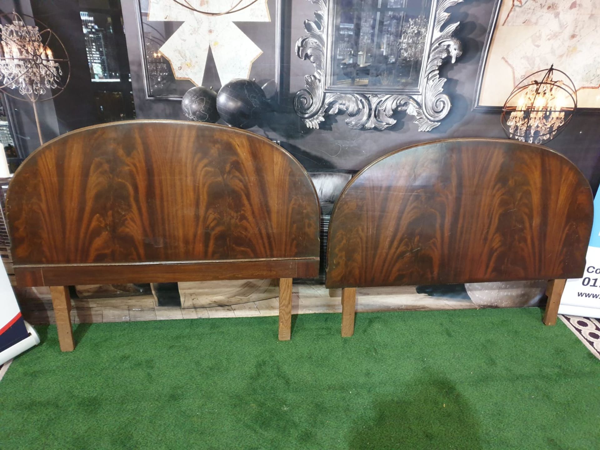 A burr Mahogany headboard & footboard for a single bed