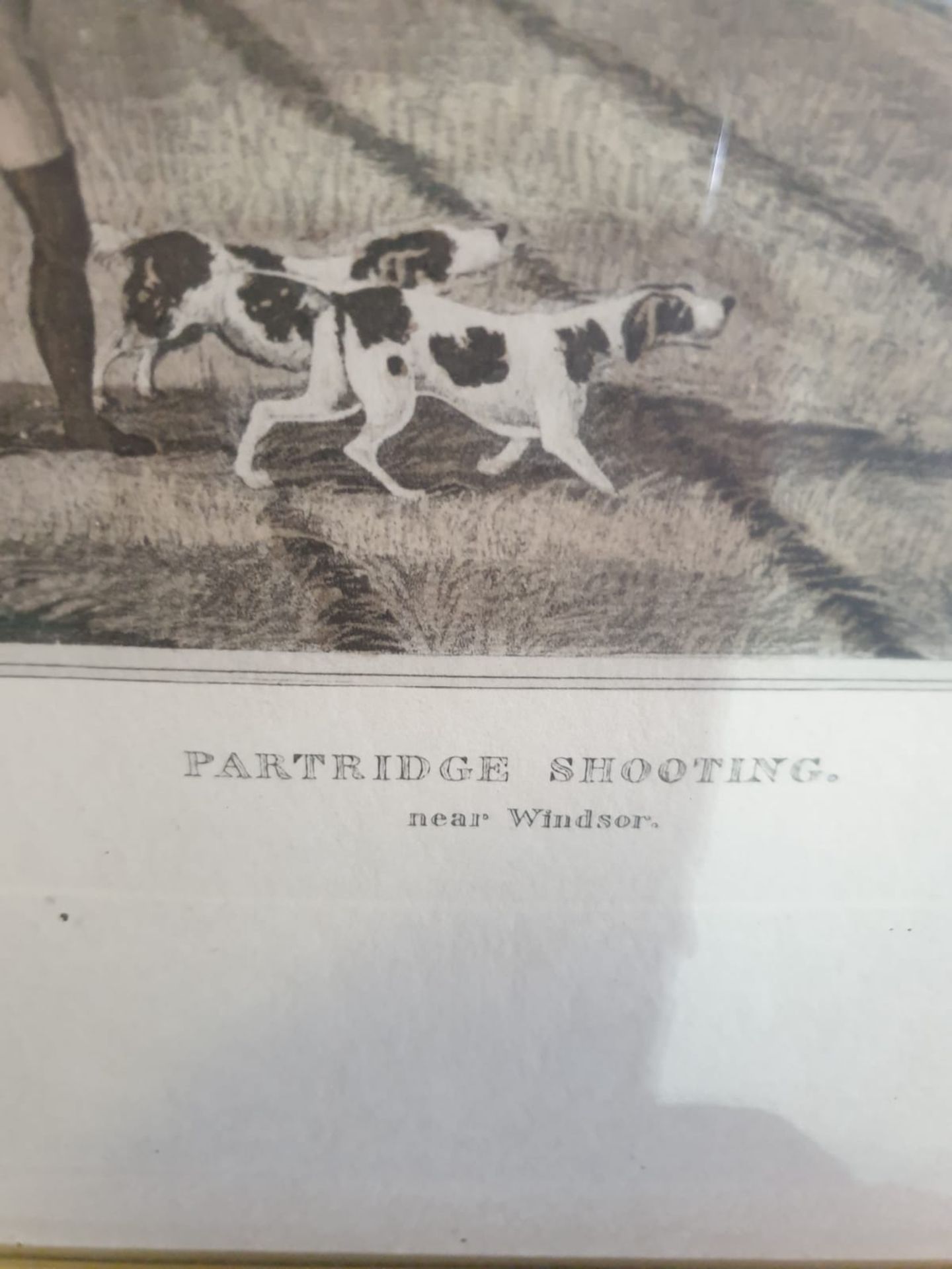 Framed vintage aquatint Partridge shooting near Windsor. HAVELL Jr., Robert. Publisher: J Brooker - Image 4 of 5