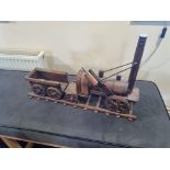 Wooden Model Steam Engine On Track W 660mm D 140mm H 400mm