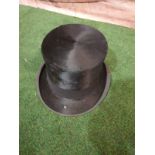 A James Lock + Co. Silk Black Top hat with original card box