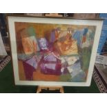 Tamsen Louise Croft - Treikcliff 1991 framed Mixed media on paper label verso reads purchased