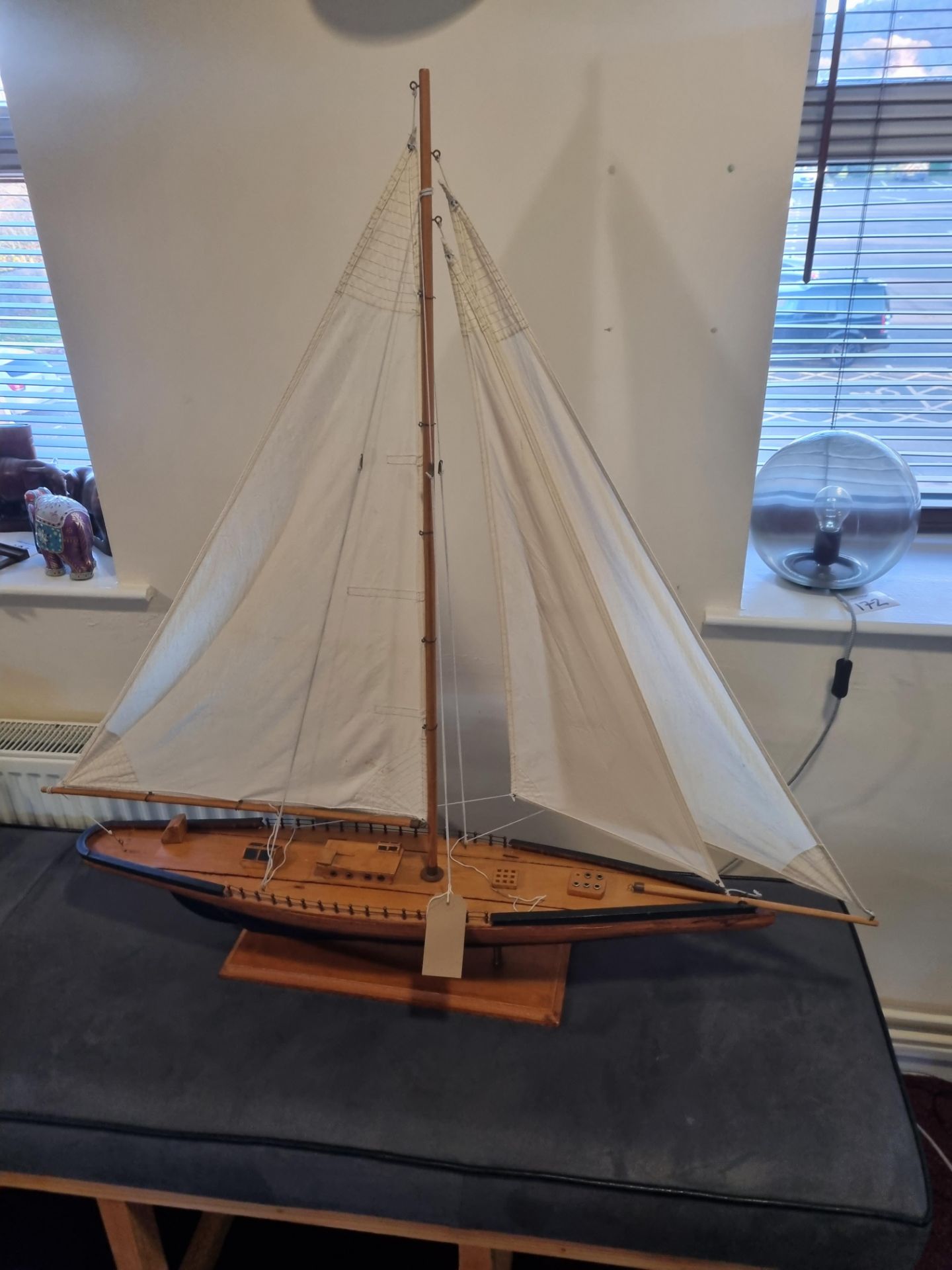 Wooden Model Of A Sailing Boat W 1100mm D 160mm H 1100mm - Image 3 of 7