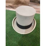 A Hillhouse and Co. of 11 New Bond Street, London, grey top hat in original hat box