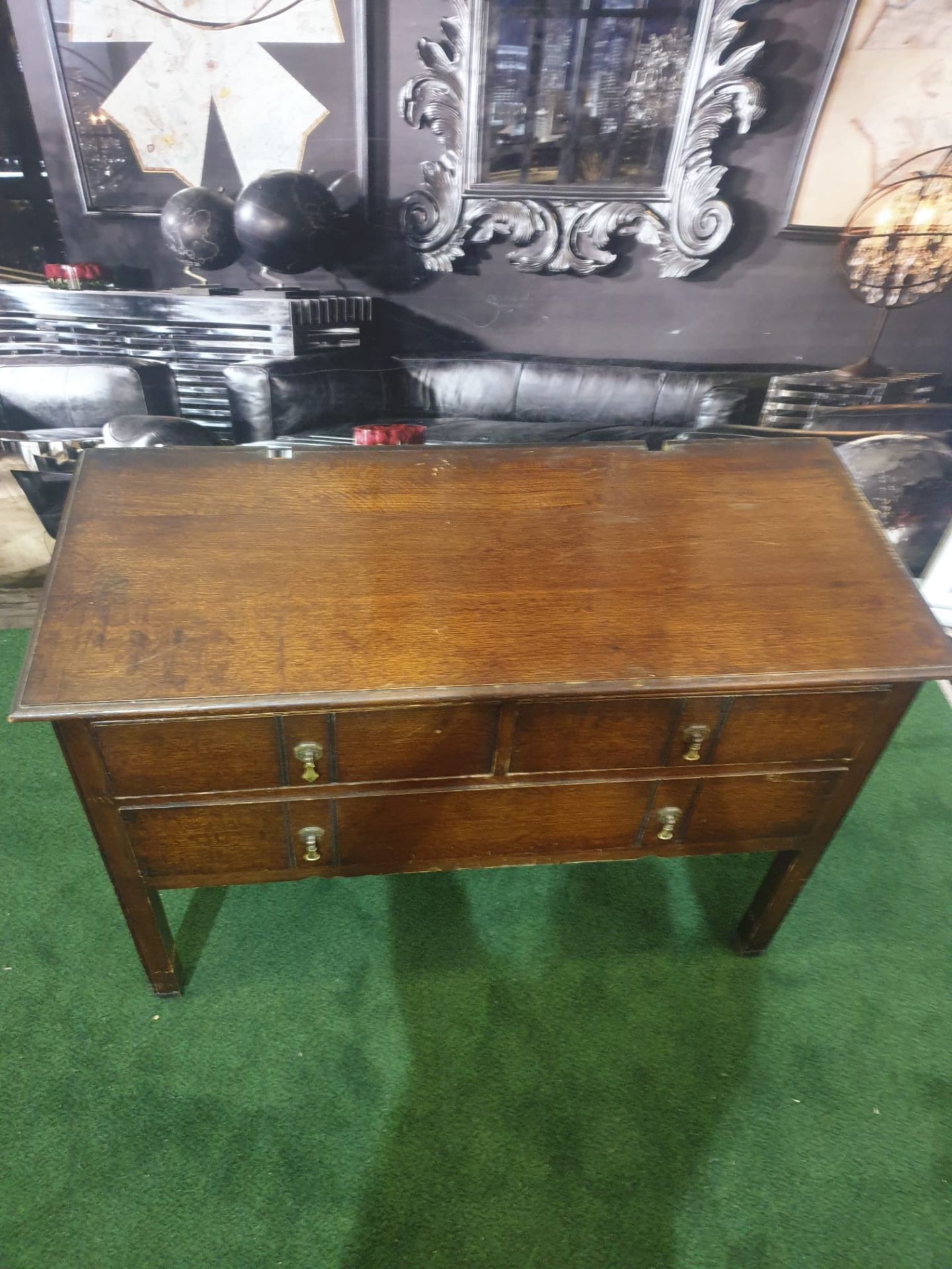 George III style Mahogany Chest of Drawers 2 small drawers over full size single drawer 107w x 47D x - Image 2 of 5