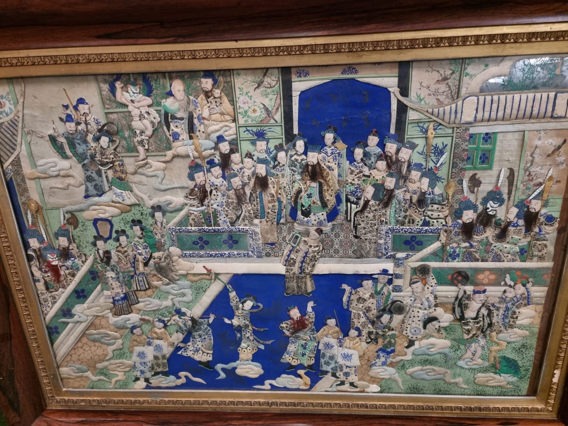 Asian & Middle Eastern Art / Chinese Art Chinese embroidery This is a celebratory tableaux depicting - Image 5 of 14