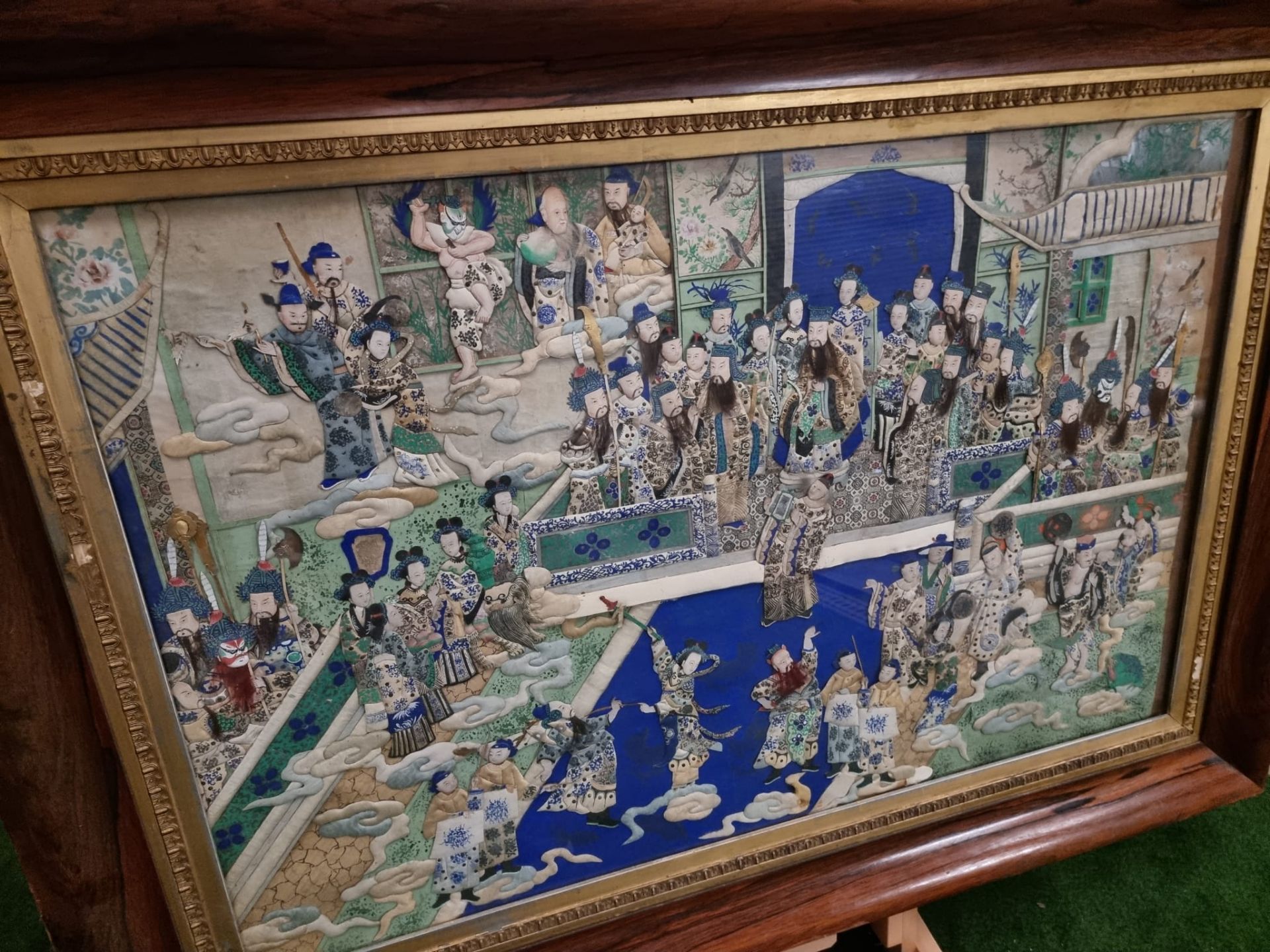 Asian & Middle Eastern Art / Chinese Art Chinese embroidery This is a celebratory tableaux depicting - Image 3 of 14