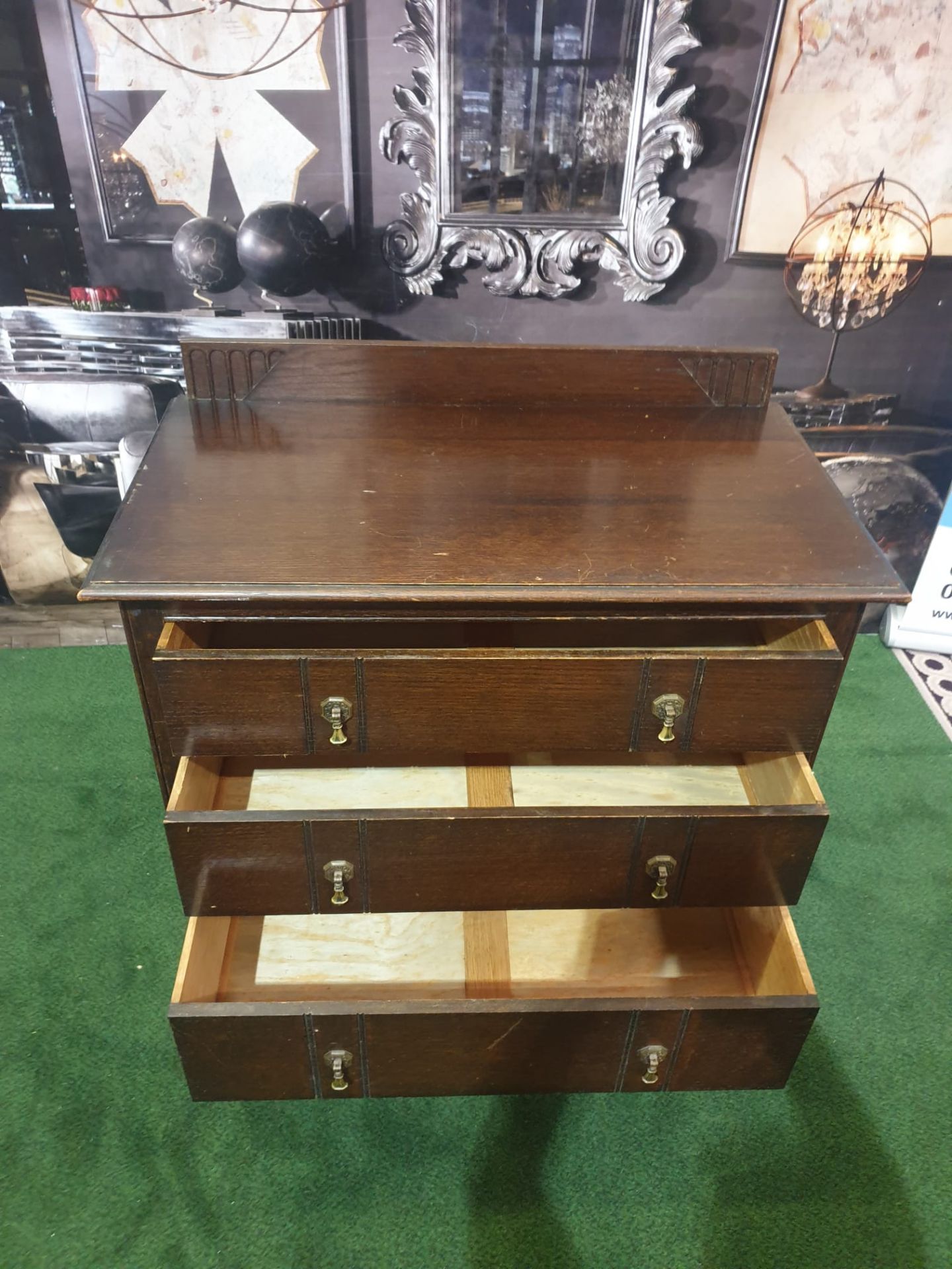 Late Georgian Mahogany Chest Of Drawers three Drawer chest 84W x 46D x 95H - Image 4 of 5