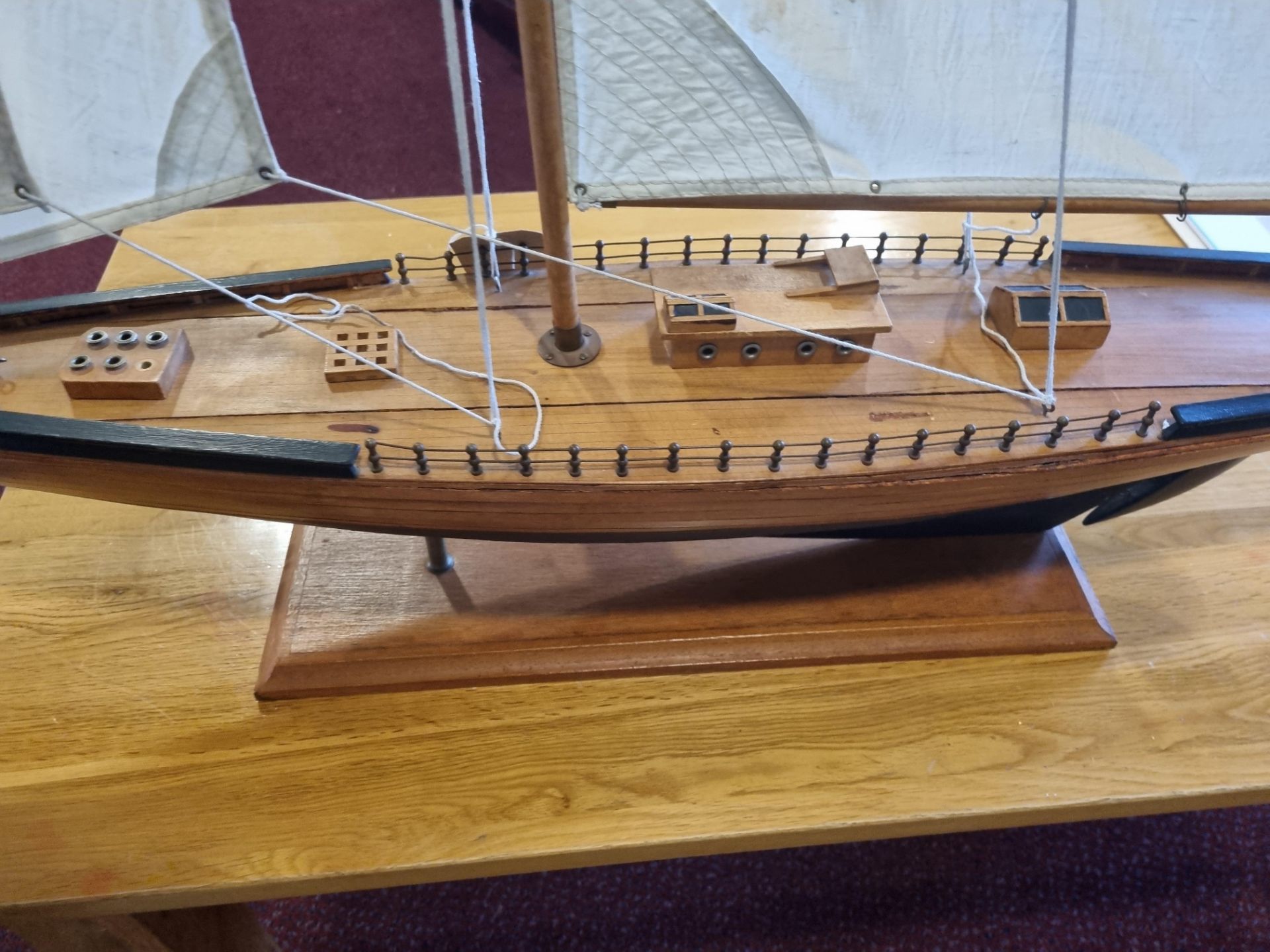 Wooden Model Of A Sailing Boat W 1100mm D 160mm H 1100mm - Image 7 of 7