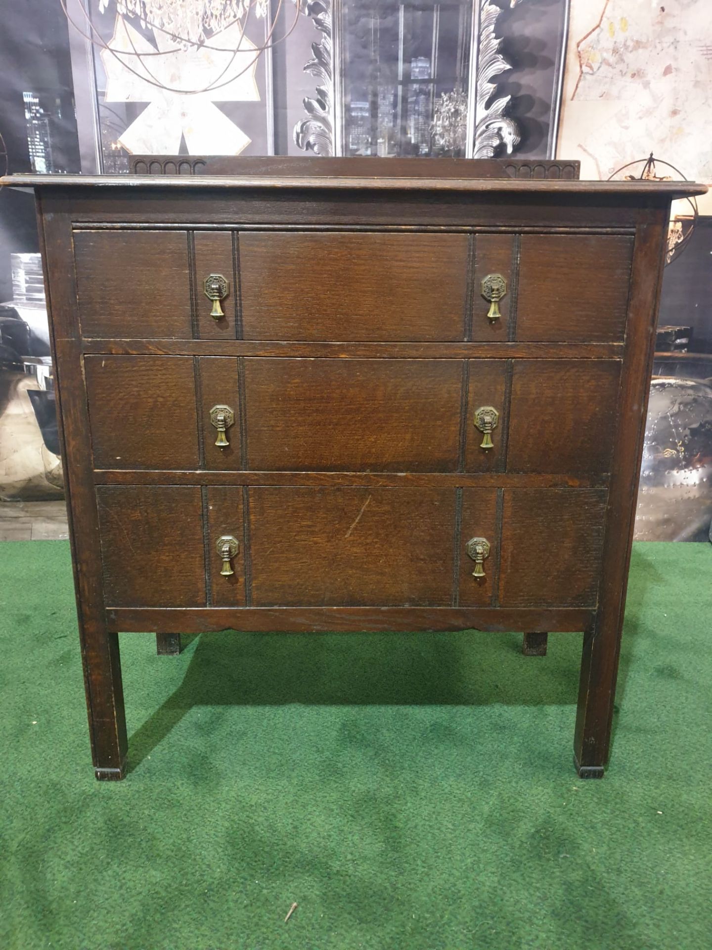 Late Georgian Mahogany Chest Of Drawers three Drawer chest 84W x 46D x 95H - Bild 3 aus 5