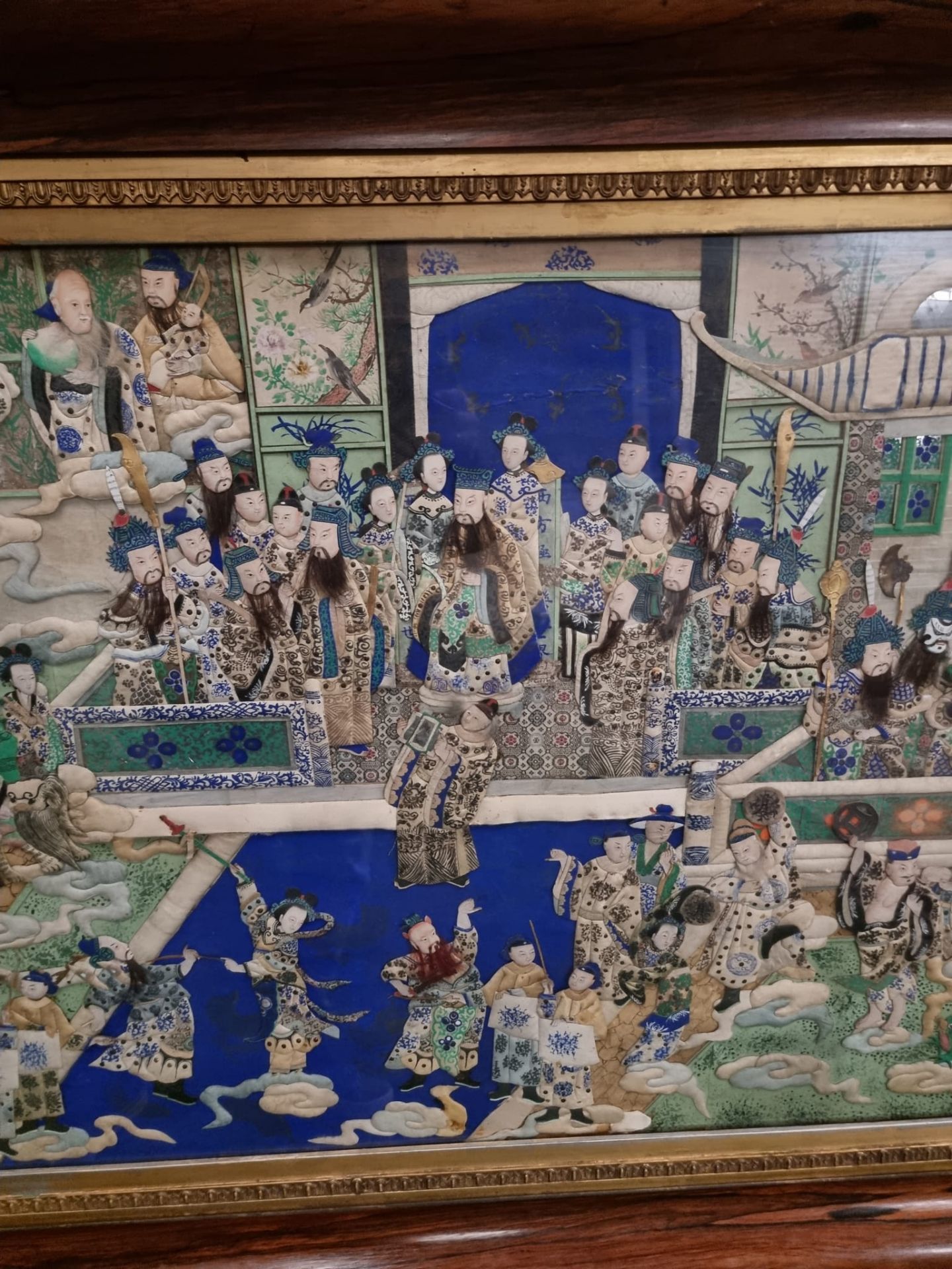 Asian & Middle Eastern Art / Chinese Art Chinese embroidery This is a celebratory tableaux depicting - Image 9 of 14