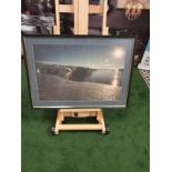 A large framed Seascape - Glaciers modern black frame 90 x 65