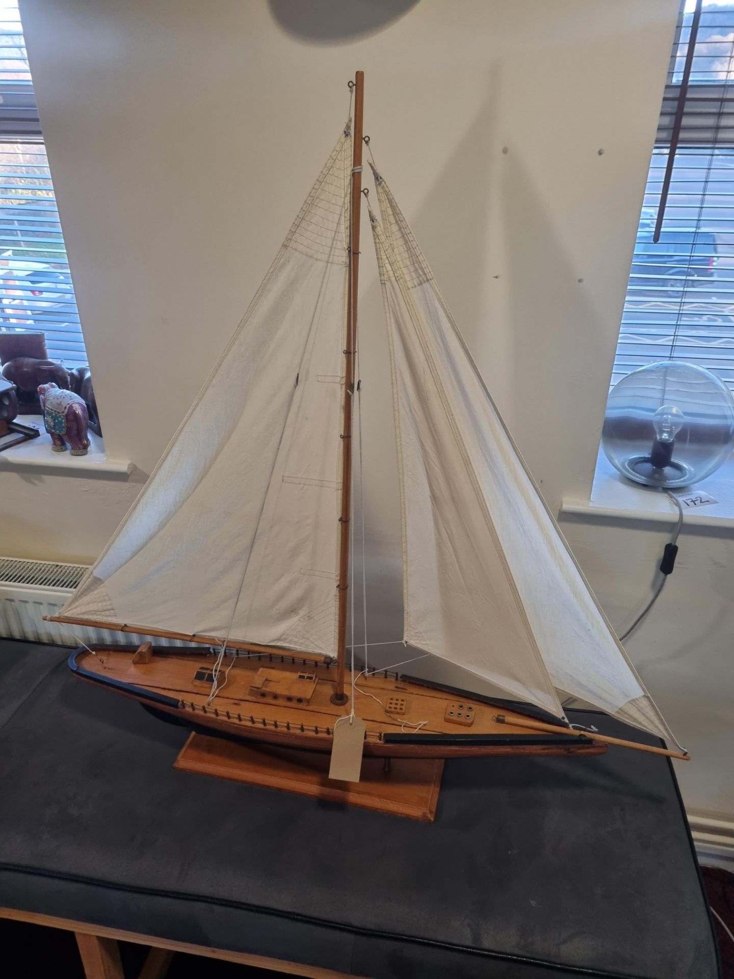 Wooden Model Of A Sailing Boat W 1100mm D 160mm H 1100mm - Image 2 of 7