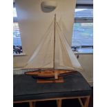 Wooden Model Of A Sailing Boat W 1100mm D 160mm H 1100mm