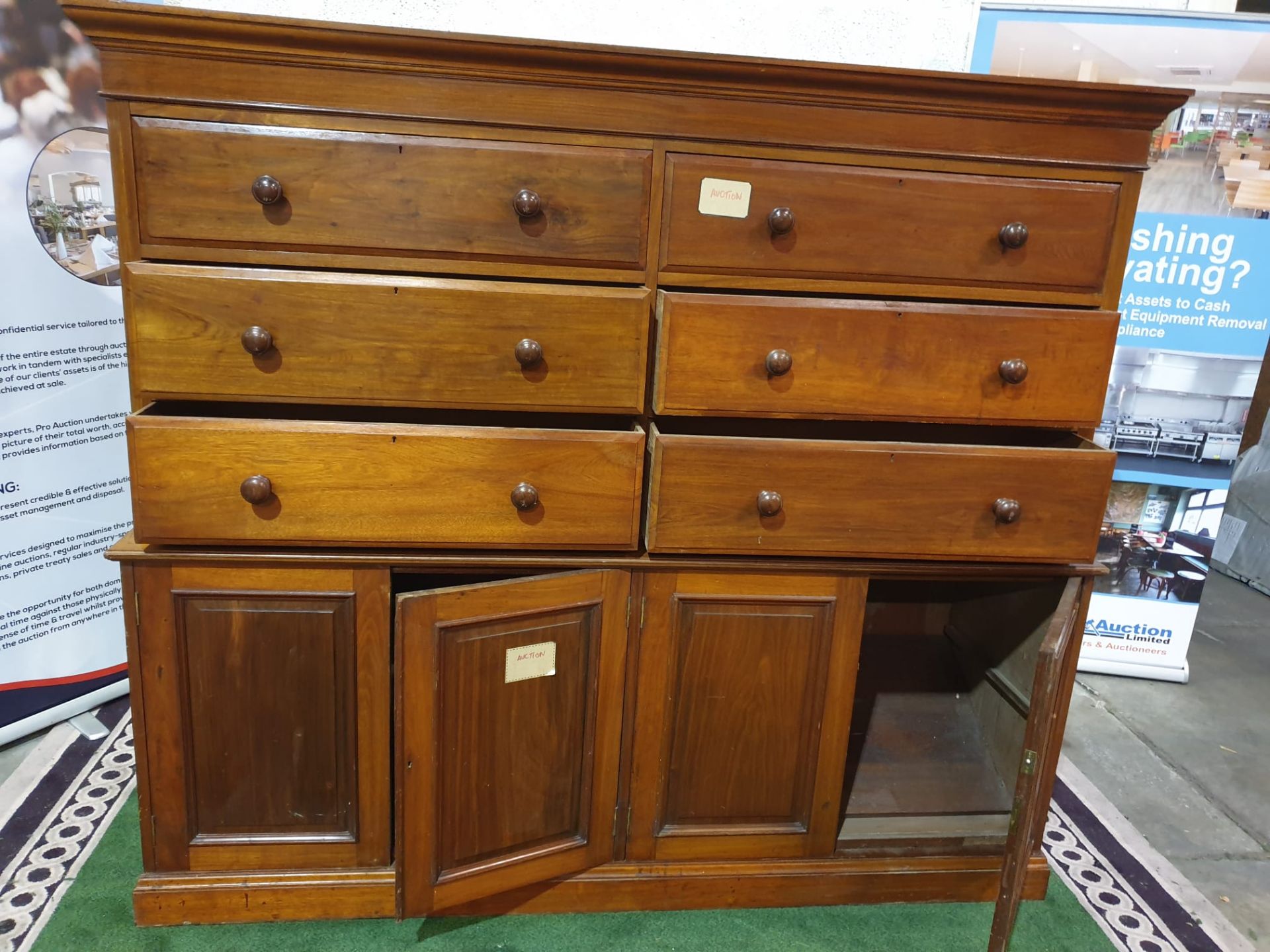 A late Victorian / early Edwardian mahogany chest combined chest of drawers and cupboard. The - Image 3 of 5