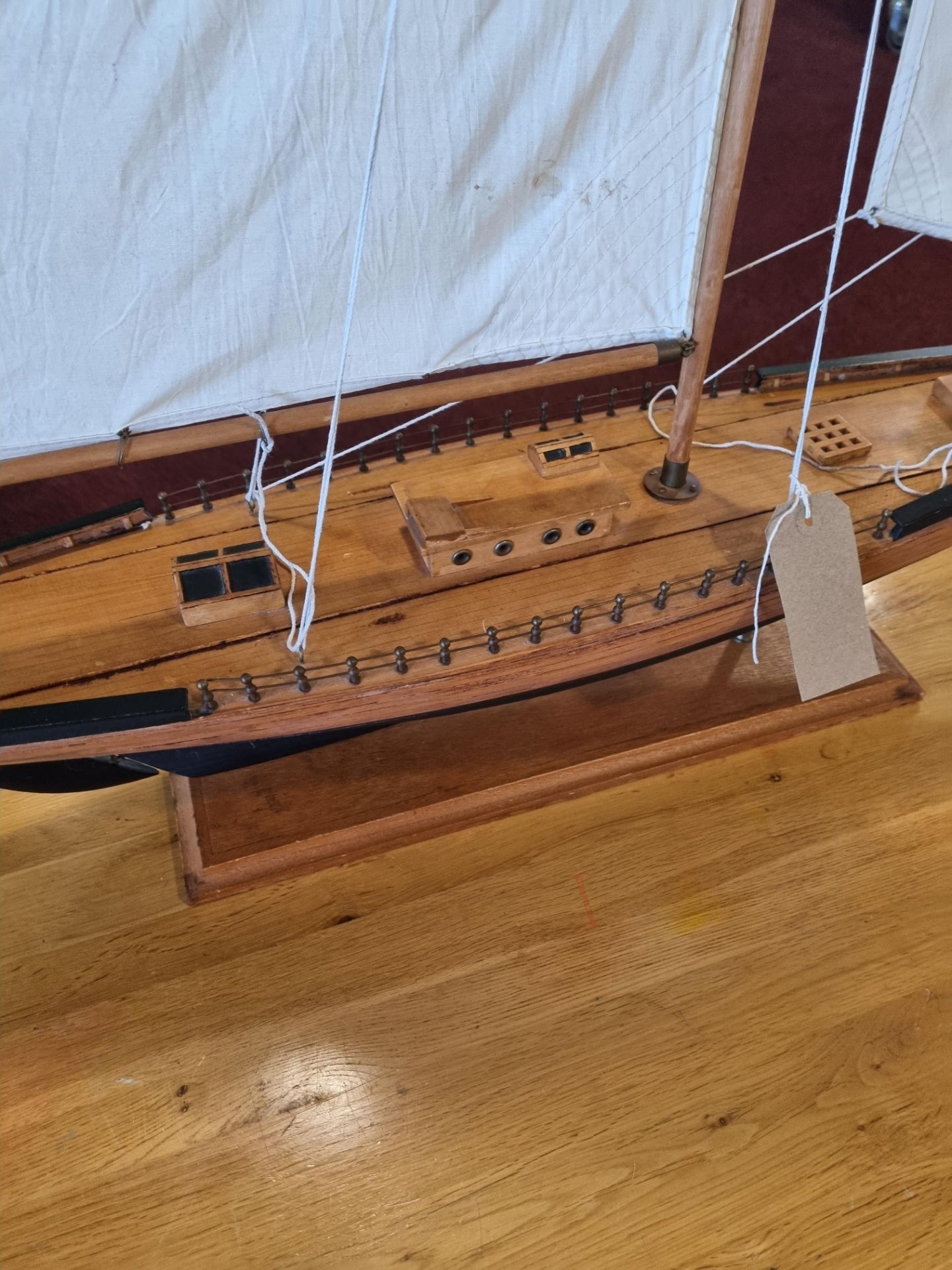 Wooden Model Of A Sailing Boat W 1100mm D 160mm H 1100mm - Image 6 of 7
