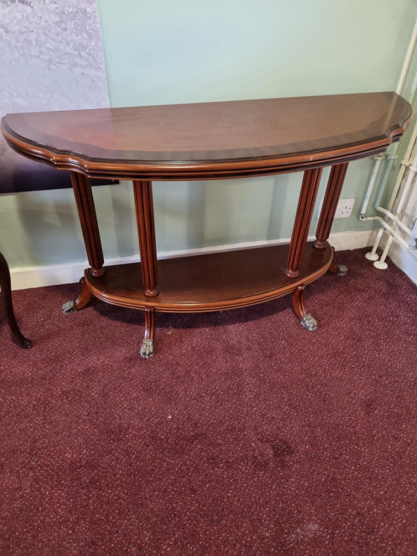 Theseira Distinctive Quality Exquisite Design Mahogany Two Tier Demi Lume With Carved Legs And