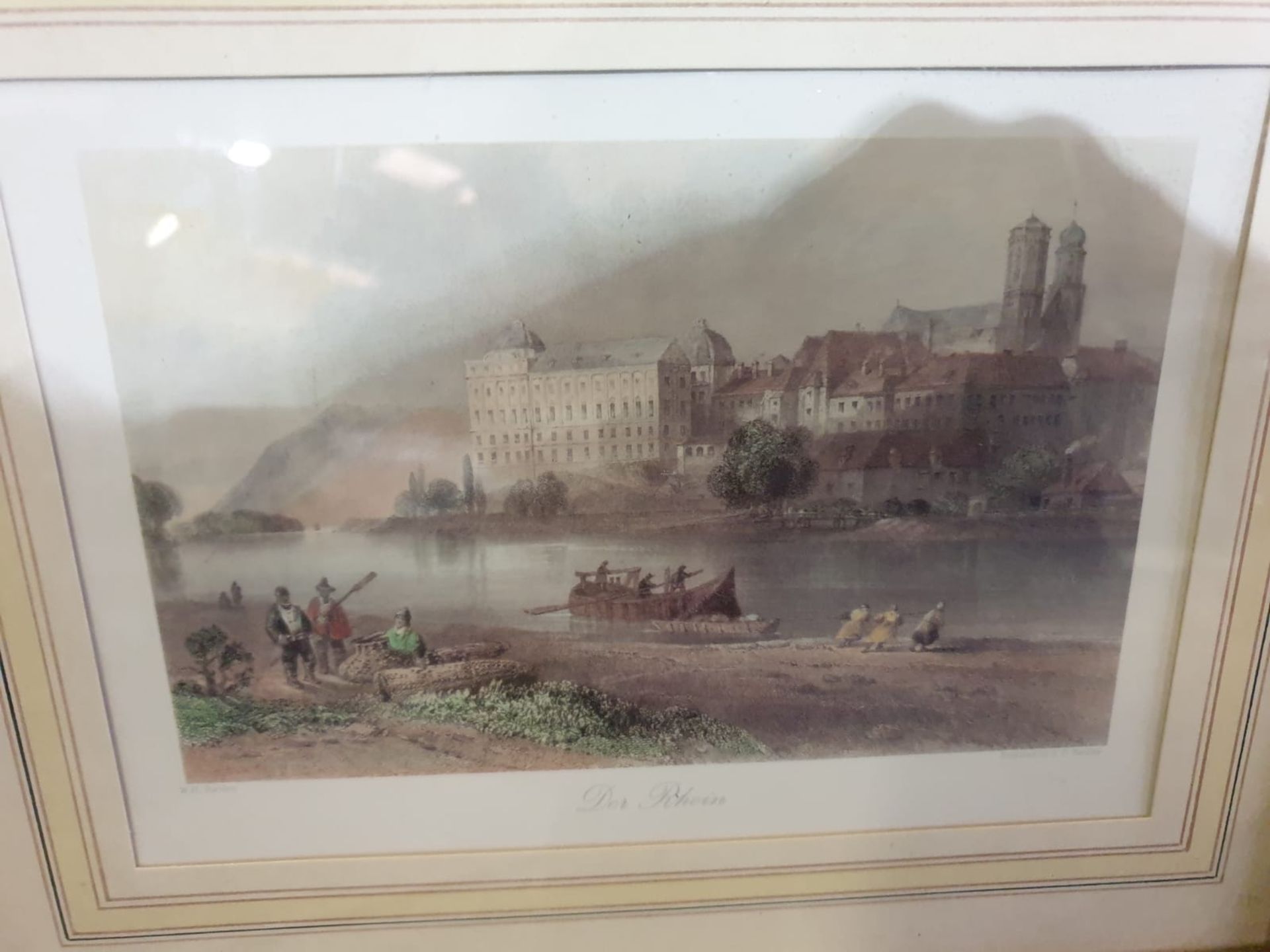 A set of 3 framed coloured prints river scenes titled Der Rhein/The Thames/La Seine each framed in - Image 4 of 6