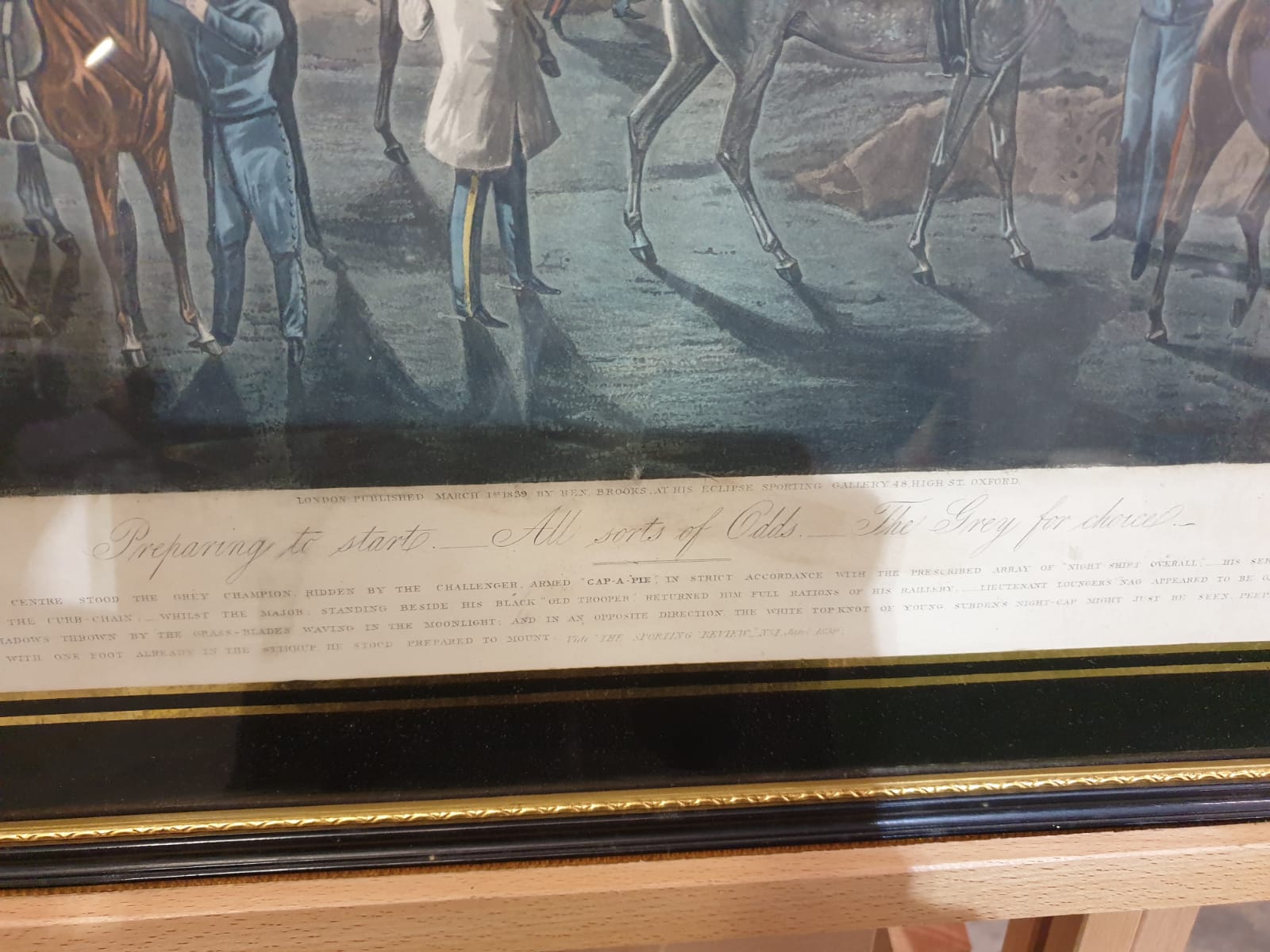 Framed vintage print .The First Steeplechase on Record - Ipswich, the watering place behind the - Image 5 of 6