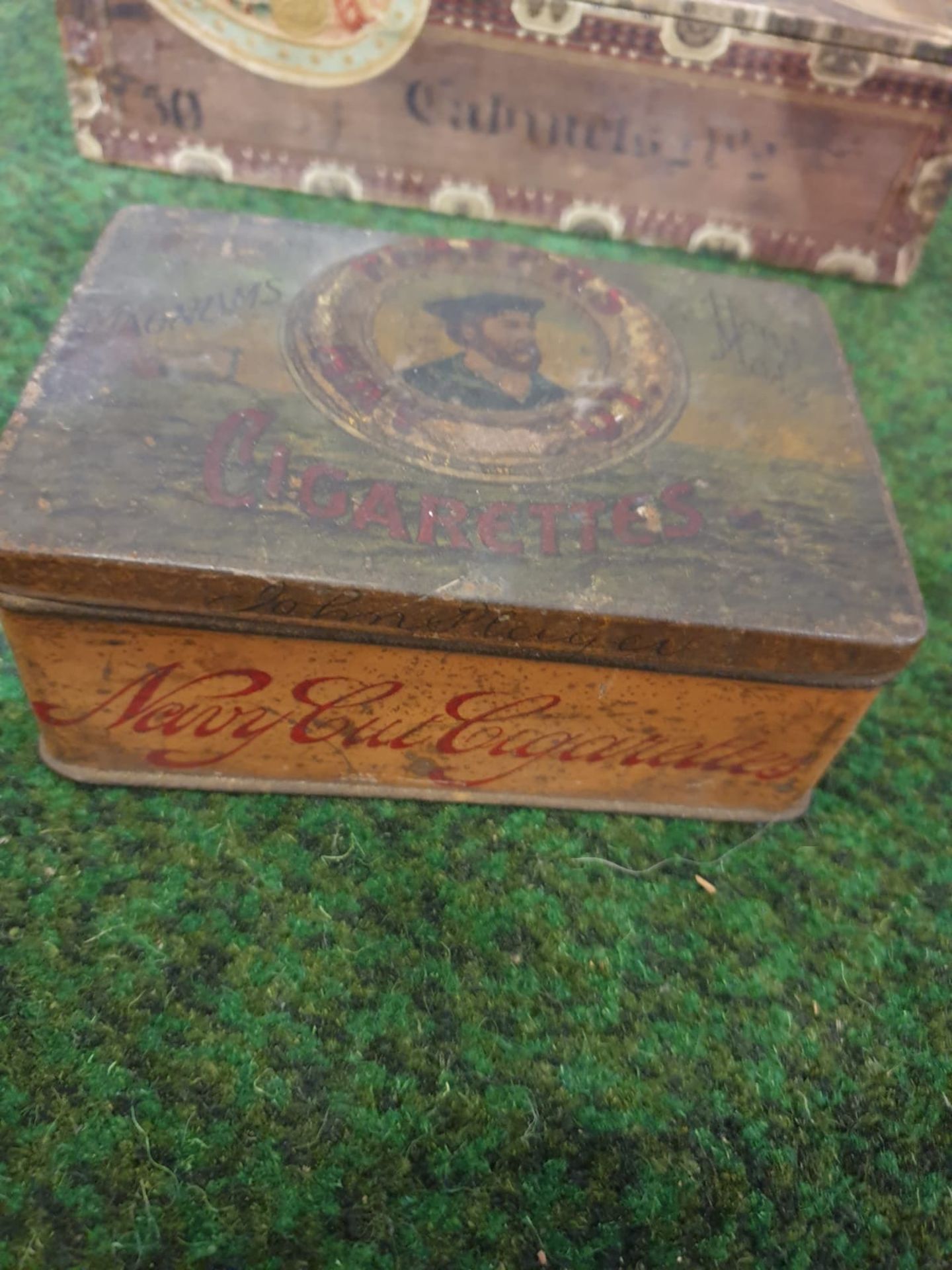 2 x vintage tobacco boxes Antique Players Navy Cut 50 Cigarettes Tin from Player & Sons in - Bild 2 aus 2