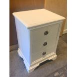Gabrielle Cotton White 3 Drawer Bedside Chest - Laura Ashley Bring Elegance To The Bedroom With