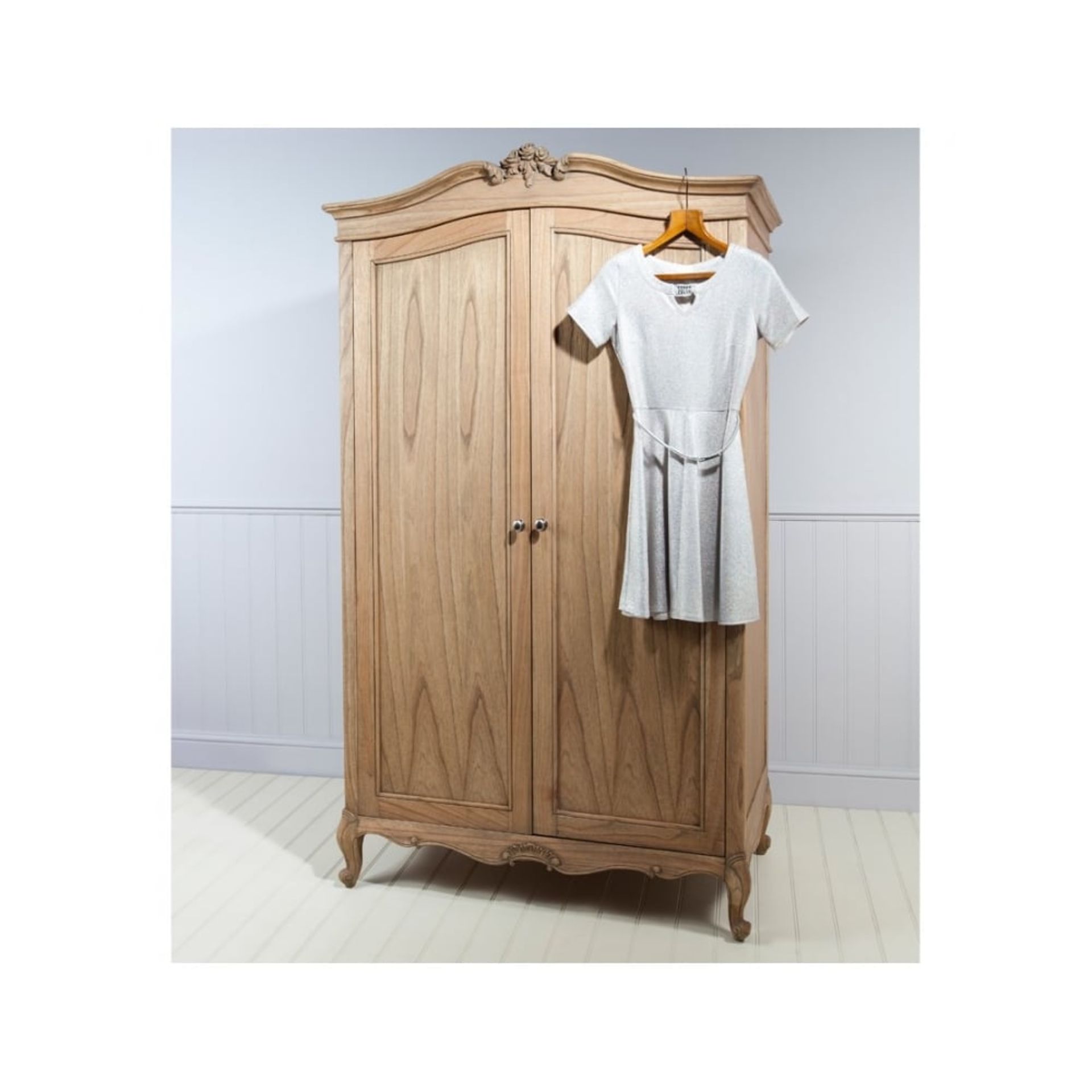 Chic 2 Door Wardrobe In Weathered Wood,Elegant And Effortlessly Chic, Add A Touch Of Glamour To Your
