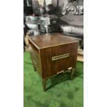 Starbay Two Drawer Side Table In Walnut And Brass W 500mm D 450mm H 560mm SR86 (5) Ex Display