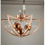 Endon Muni-Co-F Muni Flush Ceiling Light In Copper With Clear And Copper Glass ENDON-MUNI-CO-F An