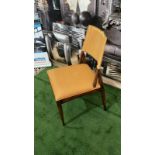 Starbay Side Chair Camel Leather And Walnut Dining Chair Sleek Design Equally At Home In