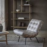 Riccia Lounge Chair A Stunning Lounger Chair In Beautiful Full Grain Grey Leather With Buttoned