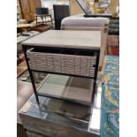 Aztek Side Table With One Drawer And Undershelf Acacia Wood And Metal W 450mm D 400mm H 500mm