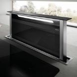Elica Adagio GME BL/A/90 - Downdraft Extractor Stainless Steel and Glass Black Features Touch
