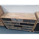 Natural Wood And Slate Multi Drawer Cabinet With Slate Drawer Fronts A Lovely 11 Drawer Unit With