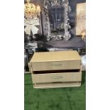 Starbay Sisal and Leather Three Drawer Chest W 900mm X D 450mm H 600mm SR75 (5) Ex Display