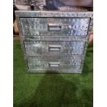 Timothy Oulton Three Drawer Chest Inspired by the historic Spitfire jet fighter from World War II,