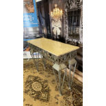 Paris Console Table With Marble Top On A Silver Base With Tapering Legs W 1200mm D 450mm H 890mm