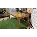Butchers Block Dining Table A Substanial Solid Plank Top Dining Table with Stunning Finish on Square