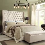 Luxurious Park Avenue Bed King Size A Hand Crafted / Hand Tufted Luxuriously Upholstered Bed Slatted