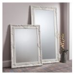 Hampshire Rectangle Mirror Cream Pretty Baroque Style Wood Framed Mirror In A Hand Applied Cream