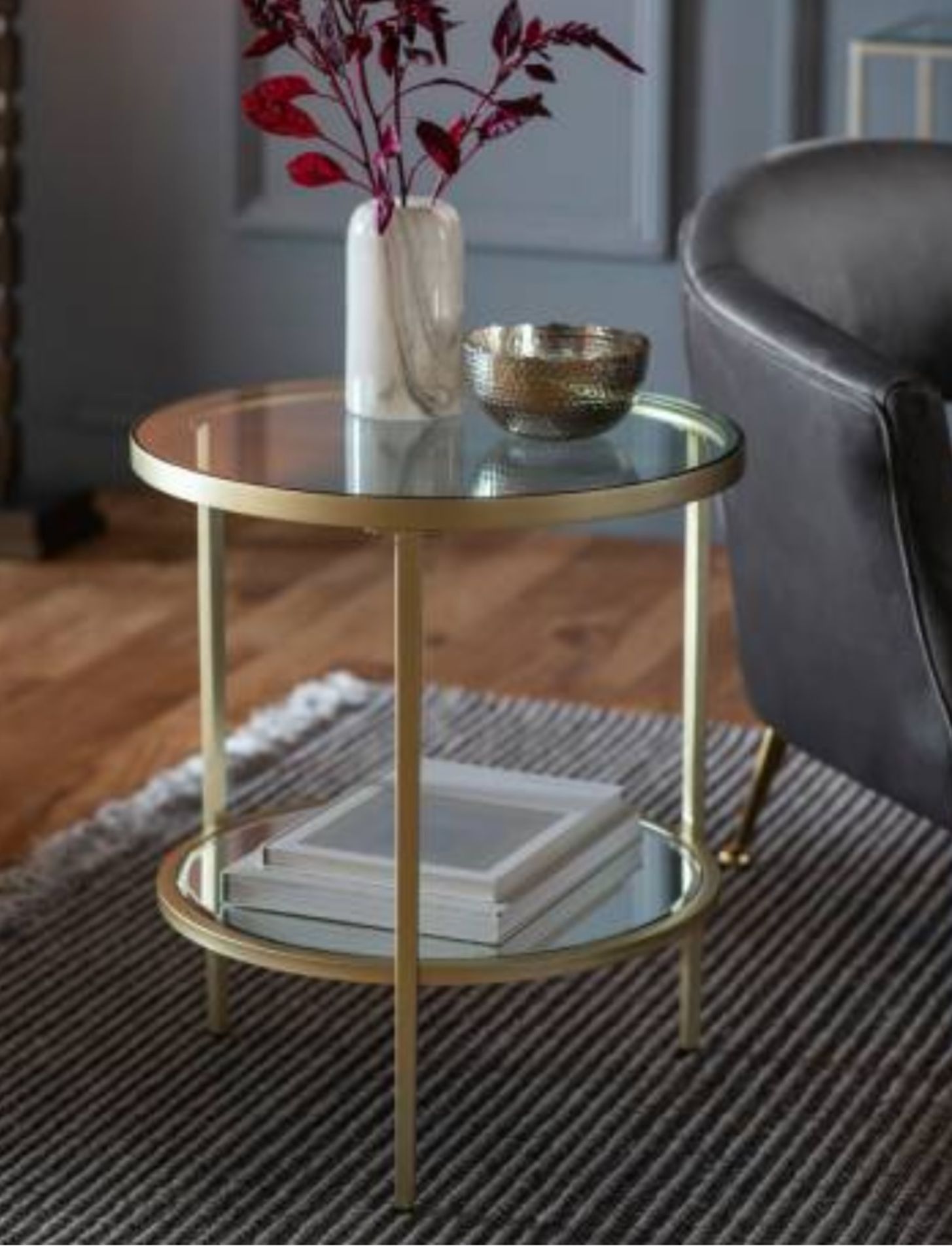 Hudson Champagne Side Table For A Simple And Elegant Surface For Drinks, Lamps Or Even Plants, The