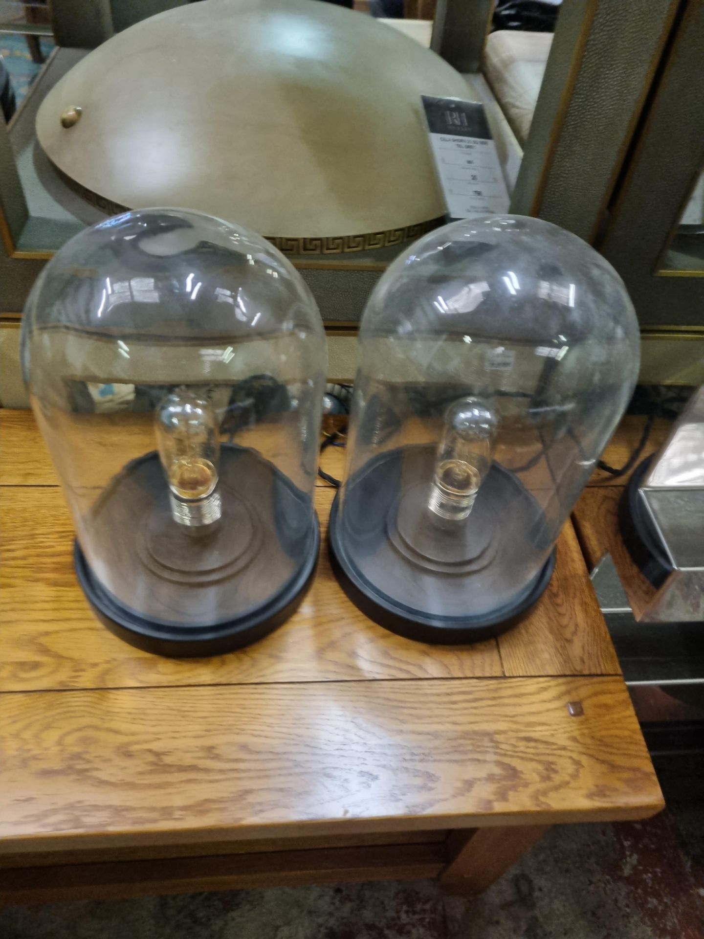 A Pair Of David Hunt Lighting Jefferson Vintage Table Lamp With Clear Glass Dome And Black Base H