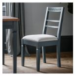 A Pair Bronte Dining Chair In Storm Is Made Using Painted Mahogany Solids With An Upholstered