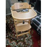Safety First Wooden High Chair W 490mm D480mm H 890mm SR56 Ex Display Showroom Item