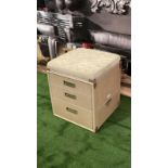 Starbay Three Sisal Drawer Chest Of Drawers With Padded Cushion On Top W450 Mm D 450mm H 520mm SR102